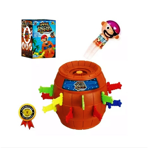 Jogo de Mesa Pula Pirata Barril Grande Brinquedo Infantil Criança