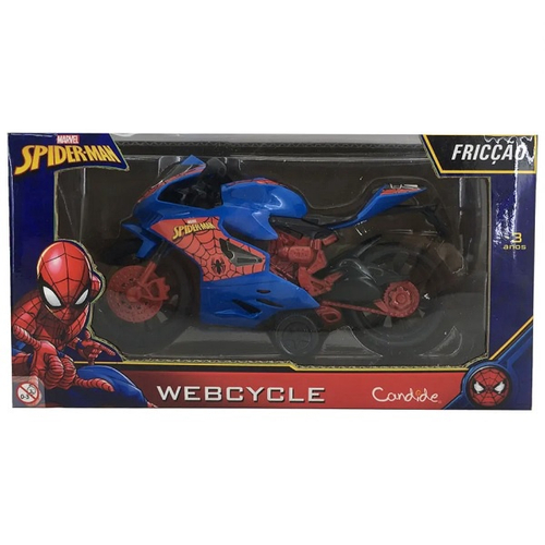 Moto infantil com empurrador do homem aranha