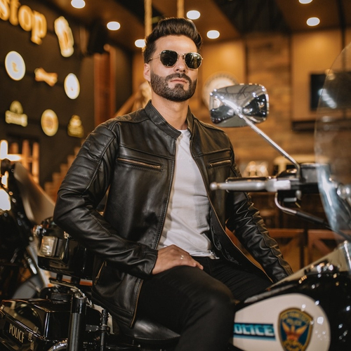 Jaqueta biker hotsell vintage em couro