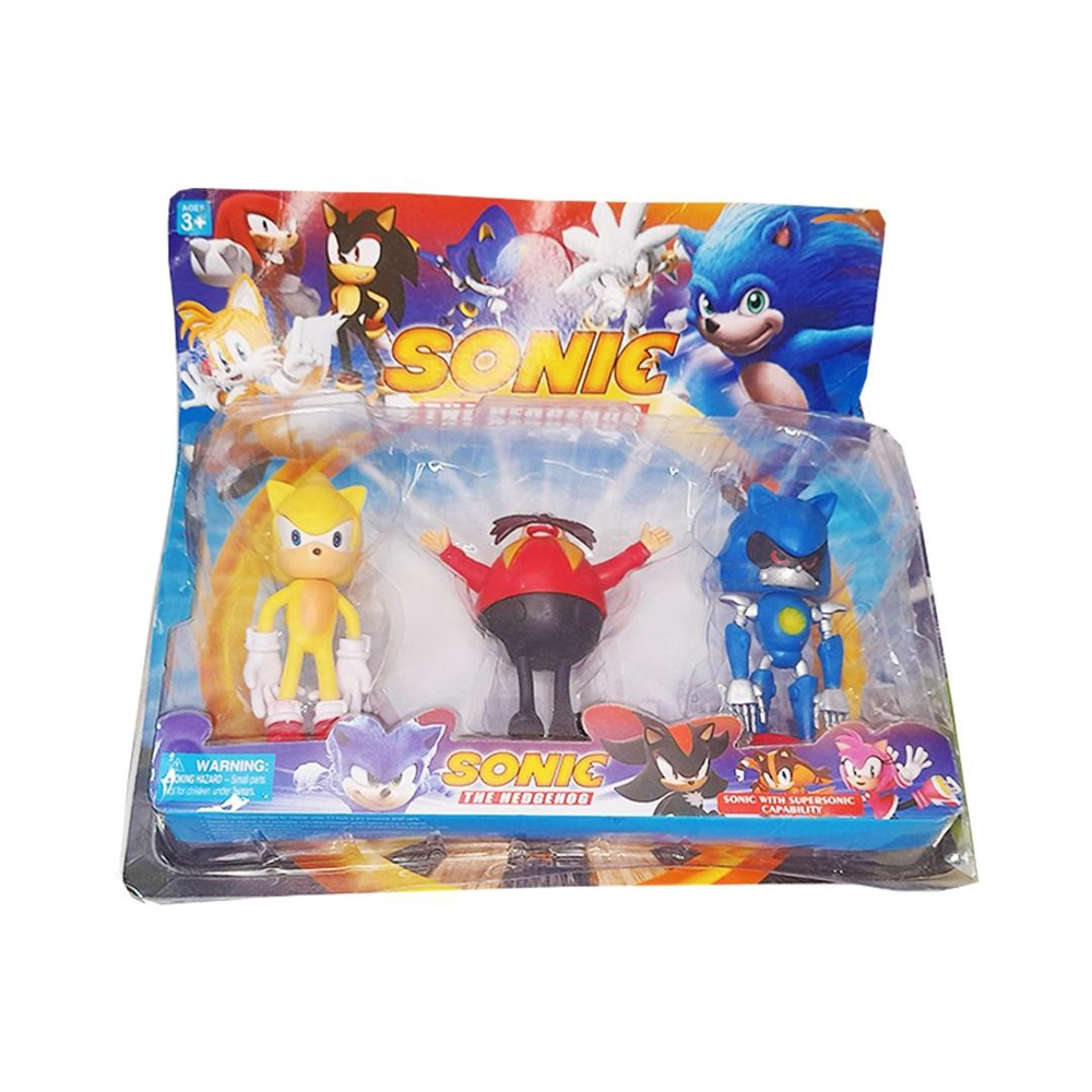 Conjunto 6 Bonecos Super Sonic, bonecos de aprox 12cm, Sonic