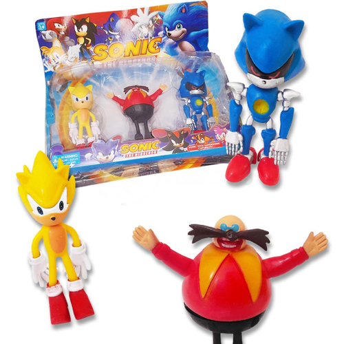 Kit Conjunto Brinquedo 3 Bonecos Metal, Super Sonic, Knuckles Coleção The  Hedgehog 16cm Somic Sega em Promoção na Americanas