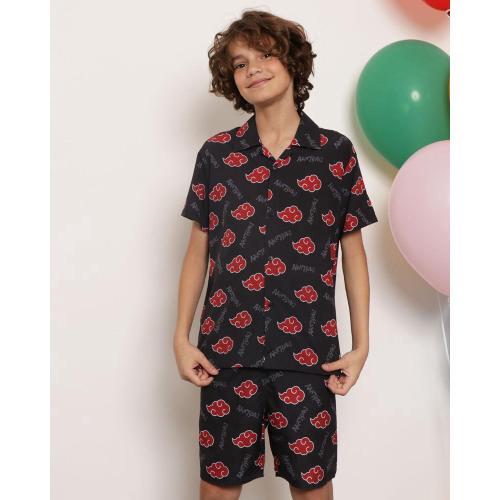 Camiseta Manga Curta Naruto Akatsuki Nuvens Estampado Preto - Camiseta  Masculina - Magazine Luiza