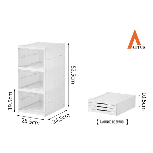 Caixa De Sapato Dobrável Armazenamento Transparentes Sapateira Empilhável Prova De Poeira Dormitório Armário Simples De