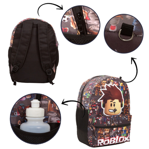 Mochila Infantil Masculina Preta Roblox Juvenil Costa Grande