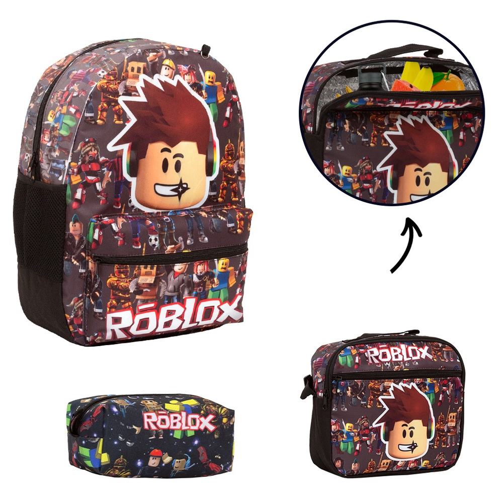 Mochila Infantil Masculina Preta Roblox Juvenil Costa Grande