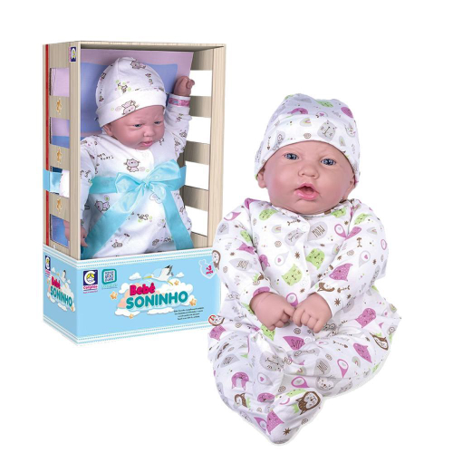 Bebe Reborn Som de Bebê Coleção Ninos 50Cm - 2211 - Cotiplas