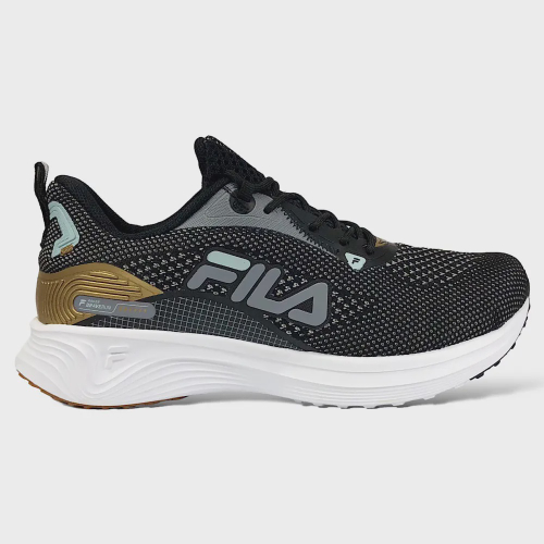 Tenis fila dourado e 2024 preto