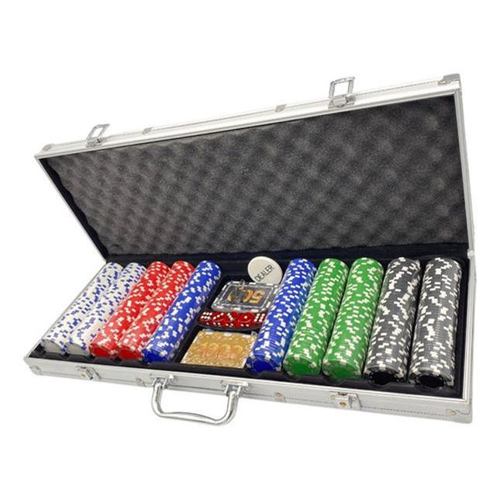 Maleta de poker 500 fichas baralho dados kit completo jogador profissional  - MAKEDA - Maleta de Poker - Magazine Luiza