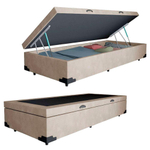 Cama Box Baú Solteiro Jrm Suede Bege 78x188x42