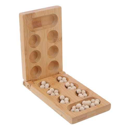 Jogo Educativo De Tabuleiro Mancala Com Estojo De Madeira