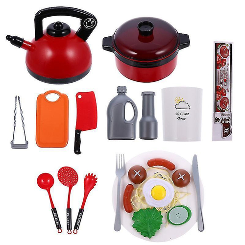 22/23 pçs jogar casa brinquedos de cozinha simulação utensílios de cozinha  educação precoce vermelho simulação cozinha casa de jogo para crianças  menina cozinhar - AliExpress