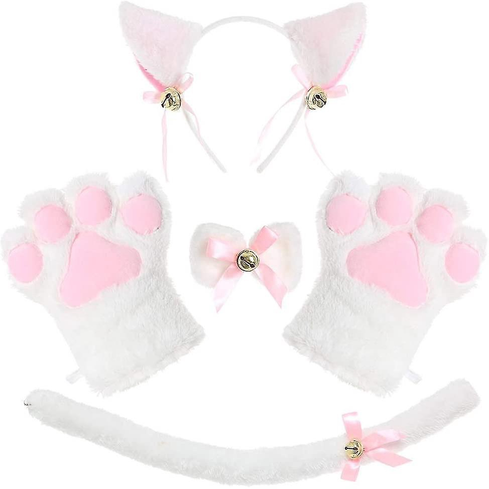 Gato Cosplay Costume Set Gatinho Cauda Orelhas Colarinho Patas Luvas em  Promoção na Americanas