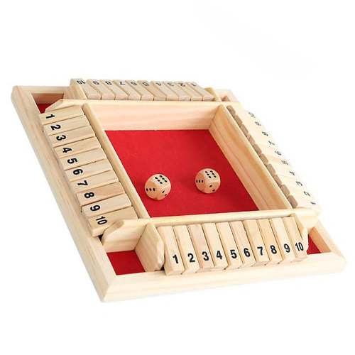 We Games 4 Player Shut The Box Jogo de tabuleiro de dados com tampa -  Madeira manchada