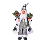 Figura Natalina Mini Papai Noel com Árvore de Resina 18cm BravaDecor