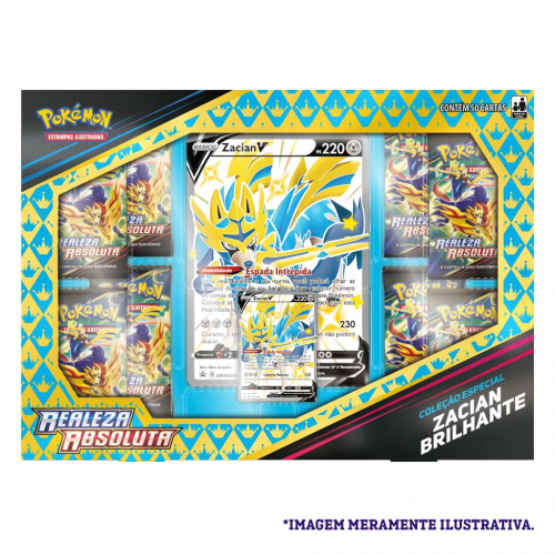 Box Pokémon Cards Zacian V Brilhante Coleção Especial 32199 - Copag em  Promoção na Americanas