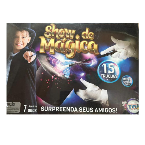 Jogo Mágicas Kit 15 Truques Cartas Dados Brinquedo Presente