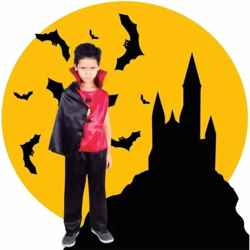 Fantasia Drácula Vampiro Halloween Infantil Roupa + Capa Top em Promoção na  Americanas