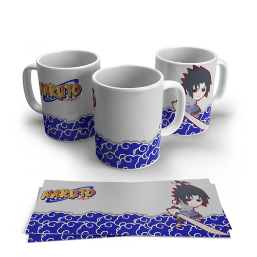 Caneca Nuvem Akatsuki Naruto Cerâmica Preta 400Ml Oficial VIZ