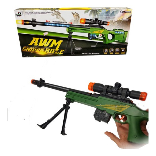 Arma De Brinquedo Sniper Grande 50cm Lança Bolinha De Gel