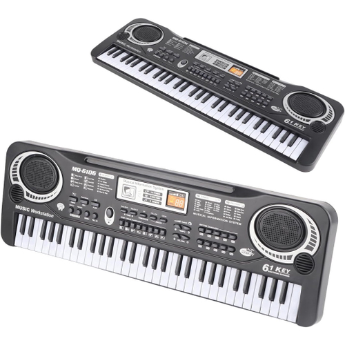 Teclado Musical Infantil Iniciantes Com 61 Teclas Microfone