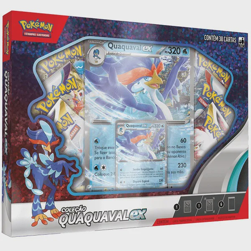 Jogo Cartas Pokemon Box Pikachu V 39 Cartas Copag - Azul