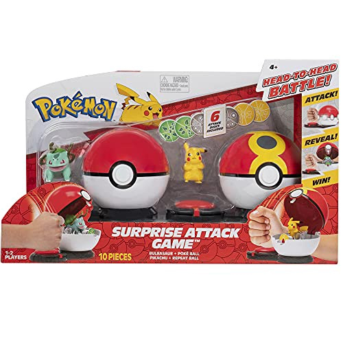 Brinquedo Pokemon - Surprise Attack Game Pikachu e Bulbasauro em