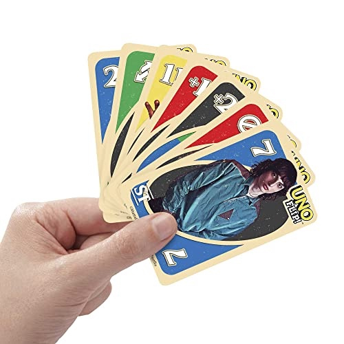 Uno flip! Jogo de cartas stranger things com deck de dupla lateral,  presente colecionável para criança, noites de jogos familiares e adultos, 2  a 10