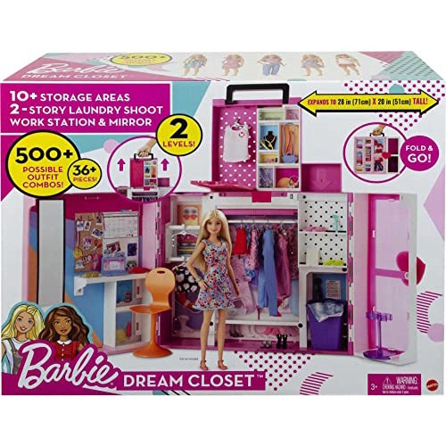 Barbie Guarda Roupa De Luxo Com Boneca Hjl66 Mattel