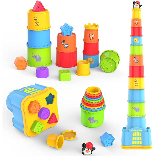 Moontoy Stacking Cups Baby Stacking Toys Infant Stackable Block