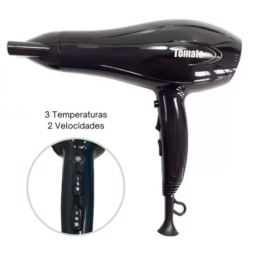 Secador Cabelo Profissional 1900 W 110v Preto - Tomate