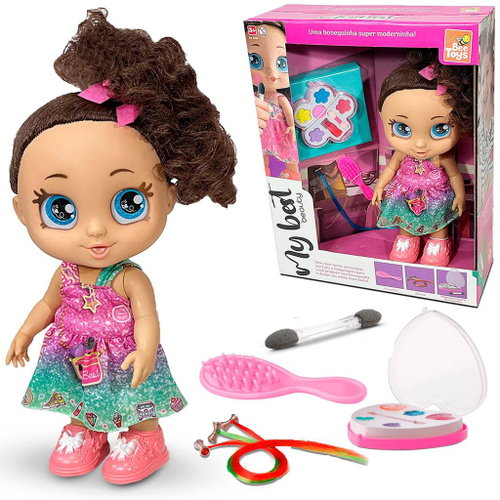 Boneca Busto Para Pentear E Maquiar Brinquedo Infantil Menina Com  Acessorios Kit Beleza Pente Escova Aplique - Bee Toys