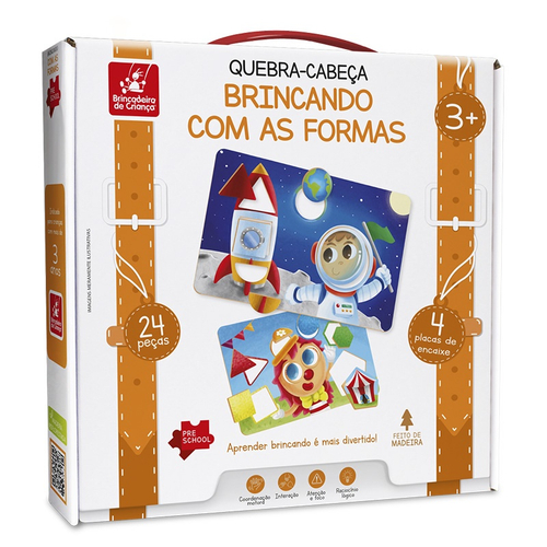 Kit 4 Quebra-cabeça Infantil Para Presente 24 Peças Grandes