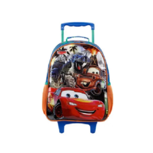 Kit Mochila Rodinha Escolar Tamg 3d Carro Corrida Infantil