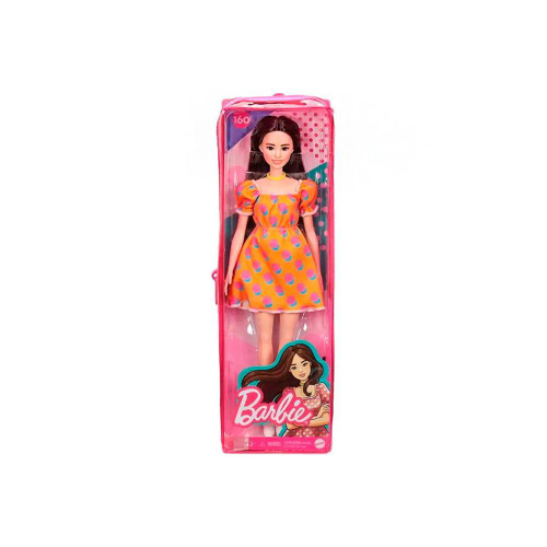 Boneca Barbie Fashionista 32cm Vestido Laranja Mattel - N/A