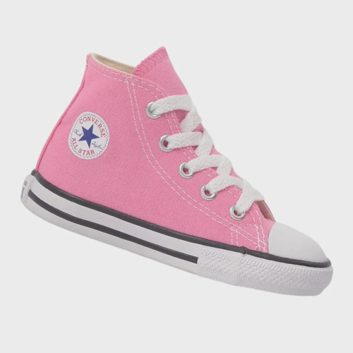 ALL STAR BRANCO CANO ALTO FLORES DE MEIO ROSA E ROXO