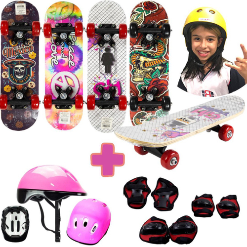 Mini Skate Infantil Menina Feminino Completo Board Rosa Kids em Promoção na  Americanas