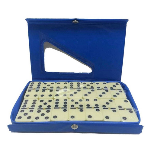 jogo domino 6,5 mm professional de osso com estojo 28 peças - Home