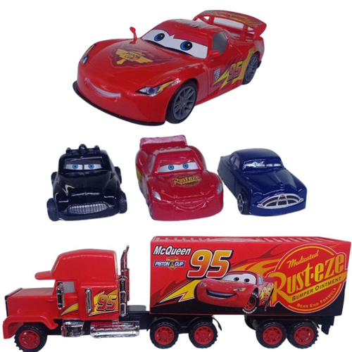 Carreta Cegonha Brinquedo Infantil Com Carros e Cone Silmar