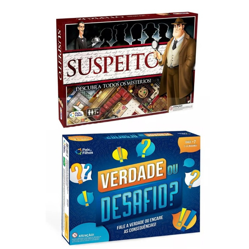 Jogo detetive suspeito 7 suspeitos com tabuleiro : :  Brinquedos e Jogos