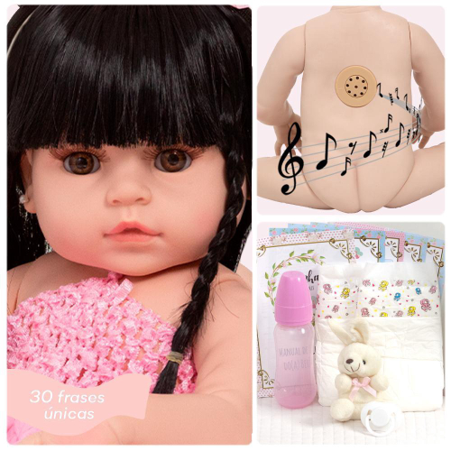 Boneca Bebê Reborn Silicone Menina Bailarina 22 Acessórios no Shoptime