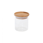 Pote de vidro com tampa de bambu herméticos empilháveis 200ml