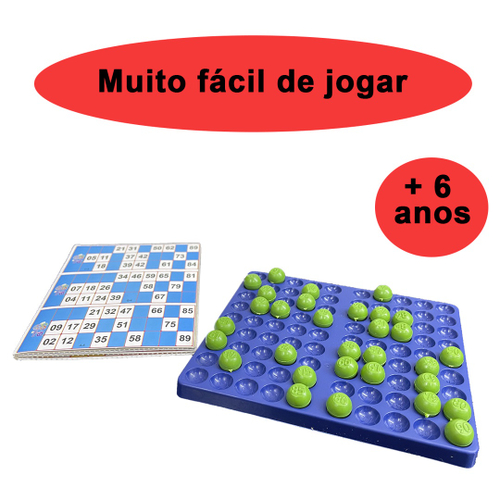 Jogo Bingo 24 Cartelas 90 Fichas Infantil Criança 6 Anos Brinquedo