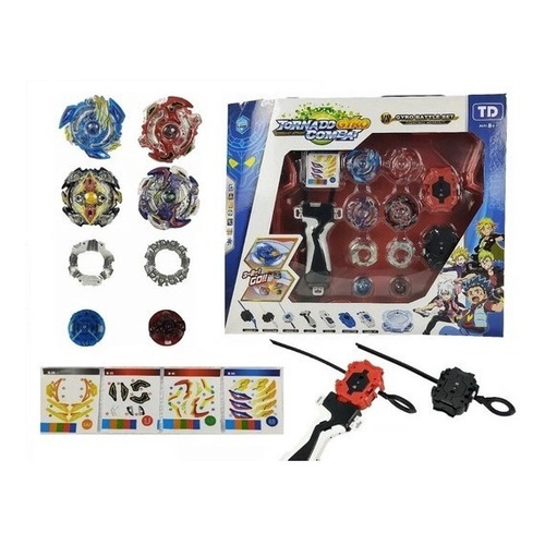 Kit 2 Beyblade Arena Preto Montavel Lançadores Cremalheira