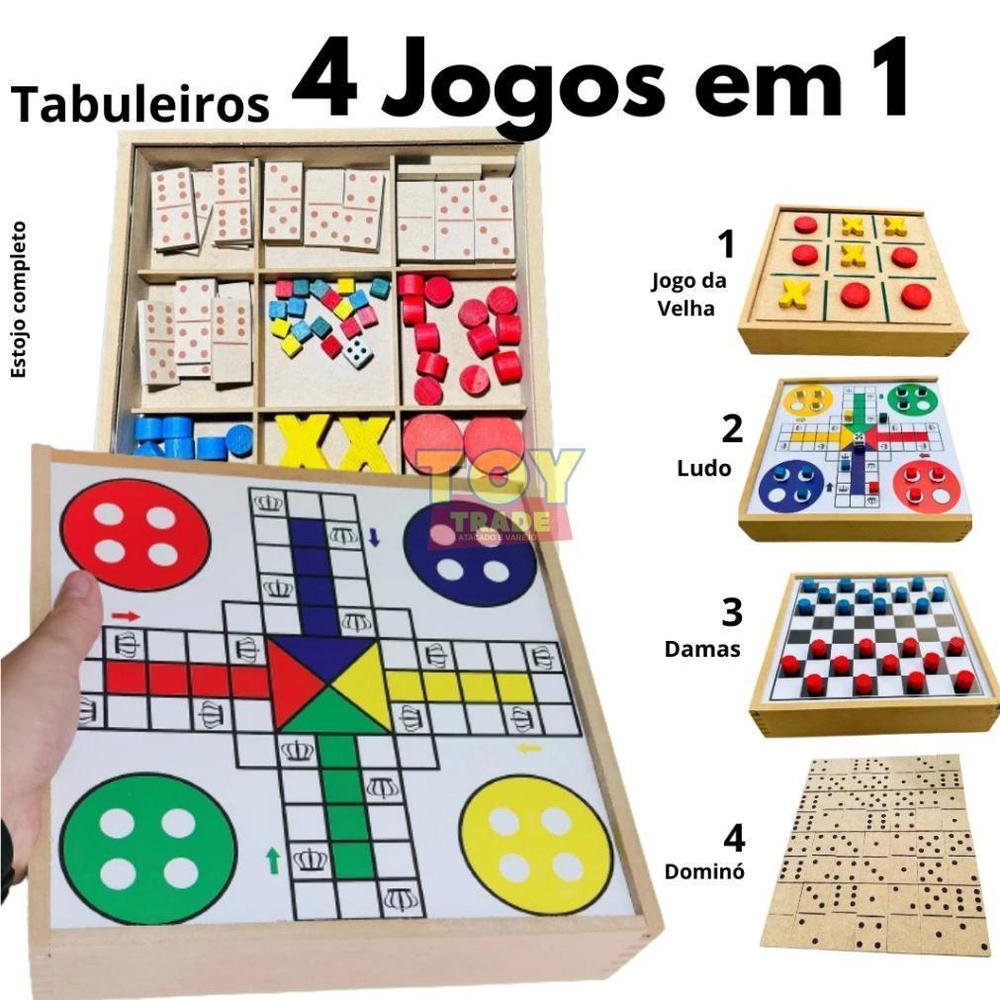 JOGO DE TABULEIRO DAMAS ou LUDO EM MDF PARA CRIANÇAS E ADULTOS