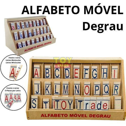 Alfabeto Movel Degrau M.d.f. 5 Jogos 130 Pçs - Alegria Brinquedos