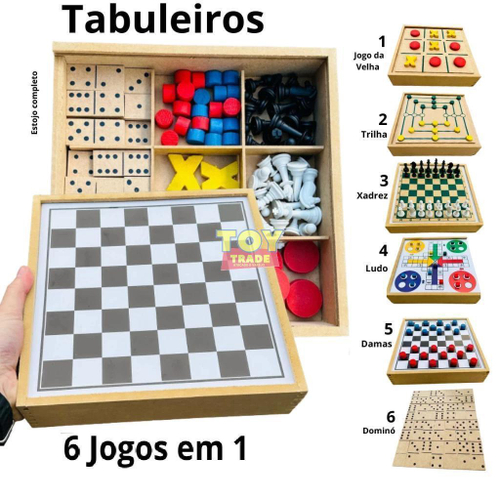 Kit 3 jogo xadrez E dama classic tabuleiro estojo pç maciças em Promoção na  Americanas