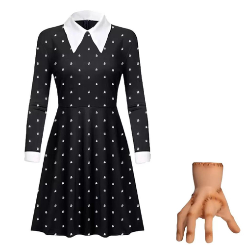 Fantasia Wandinha Addams Adulto e Infantil – Vestido Netflix