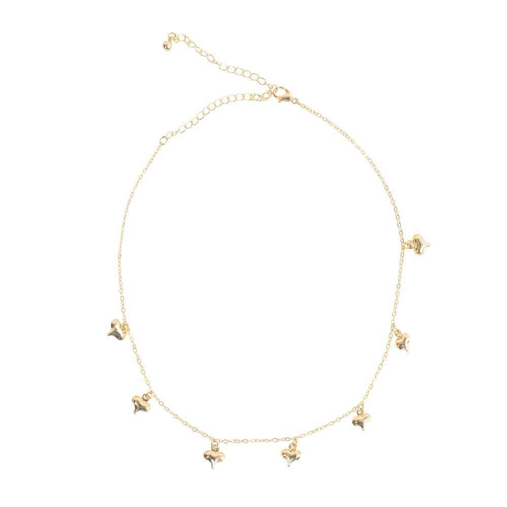 Choker-coracao-dourado – Fashion Biju