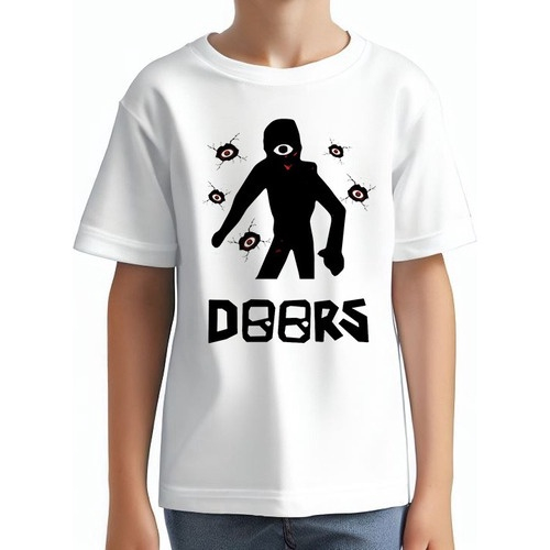 Camiseta Roblox Infantil Turma Doors Jogo Online Modelo A