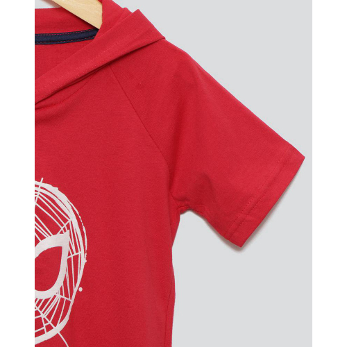 Camiseta Bebê Homem Aranha Manga Curta Marvel Vermelha